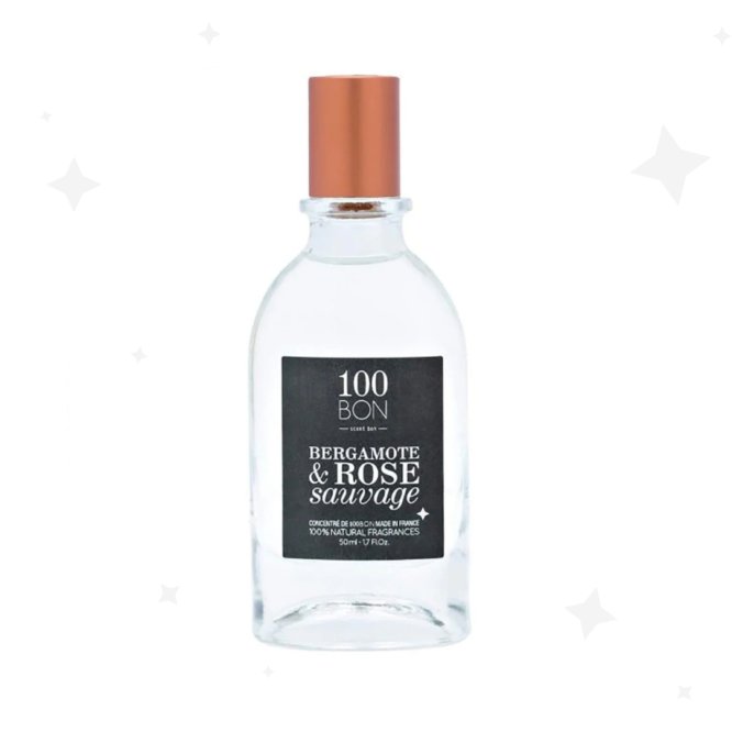 100BON Bergamote & Rose Sauvage Refillable Eau de Parfum 50ml Spray featuring a floral and citrus scent blend