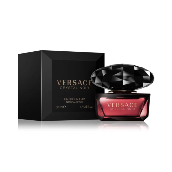 Versace Crystal Noir Eau de Toilette 50ml Spray – luxurious floral fragrance in elegant packaging