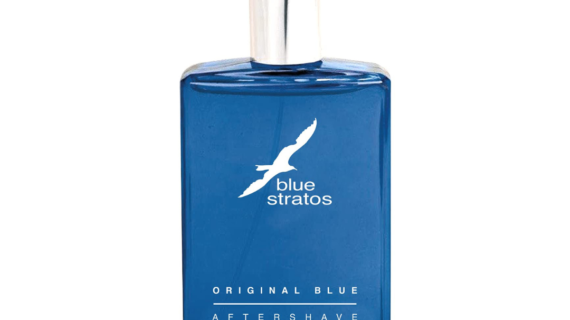 Parfums Bleu Limited Blue Stratos Aftershave 100ml Splash bottle showcasing vibrant blue design