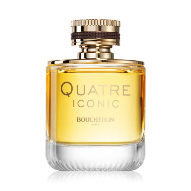 Elegant Boucheron Quatre Iconic Eau de Parfum 100ml spray bottle showcasing luxurious fragrance