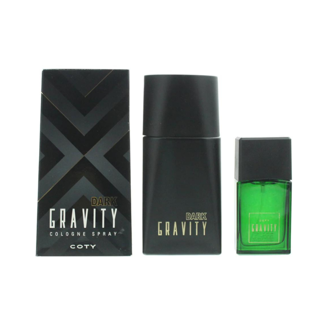 Discover the Coty Gravity Gift Set featuring 100ml Dark Gravity Cologne and 30ml Defy Gravity Cologne for a captivating scent experience. Perfect gift idea