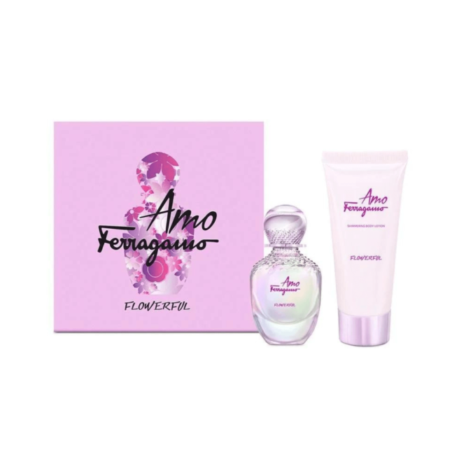 Salvatore Ferragamo Amo Ferragamo Flowerful Gift Set featuring 50ml EDT spray and 100ml body lotion