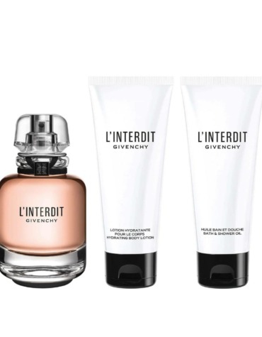 Shop Givenchy L'Interdit Gift Set 80ml EDP + 75ml Shower Gel + 75ml Body Lotion