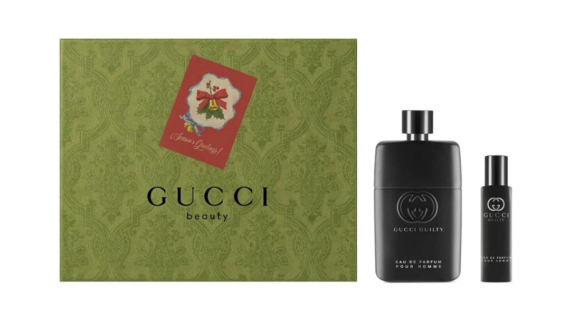 Gucci Guilty Pour Homme Gift Set featuring a 90ml Eau de Parfum and a 15ml travel-size Eau de Parfum