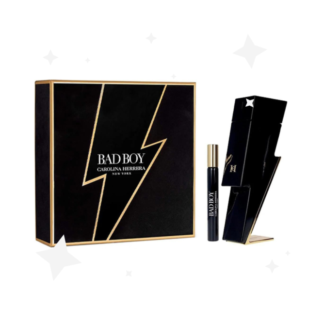 Carolina Herrera Bad Boy Gift Set featuring 100ml EDT and 10ml EDT