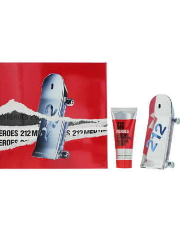 Carolina Herrera 212 Heroes Men Gift Set featuring 90ml EDT and 100ml Shower Gel