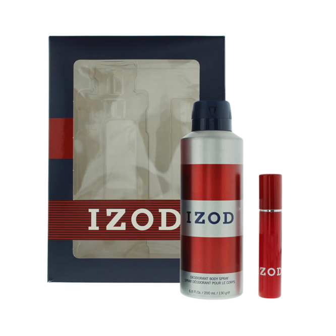 Izod Red Gift Set featuring 15ml EDT and 200ml Body Spray