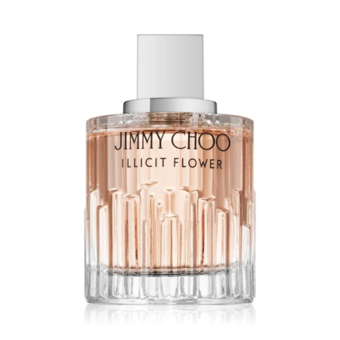 Jimmy Choo Illicit Flower Eau de Toilette 100ml Spray - A vibrant floral fragrance with notes of rose and peach for a refreshing