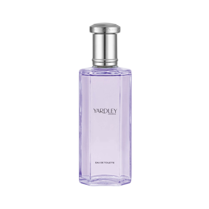 Yardley English Lavender Eau de Toilette 125ml spray bottle showcasing a soothing lavender scent for a refreshing and calming fragrance experience.