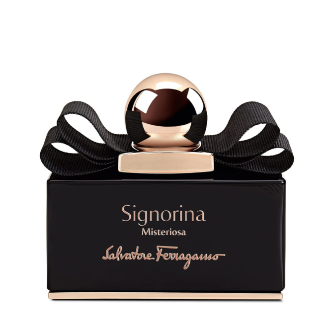 Salvatore Ferragamo Signorina Misteriosa Eau de Parfum 50ml spray featuring an elegant floral and fruity fragrance