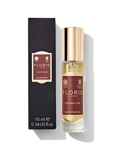 Floris Leather Oud Eau de Parfum 10ml Spray - luxurious fragrance blend of rich leather and exotic oud