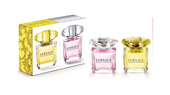 Versace Gift Set featuring 30ml Yellow Diamond EDT and 30ml Bright Crystal EDT - Elegant fragrances for a luxurious touch in stylish packaging.