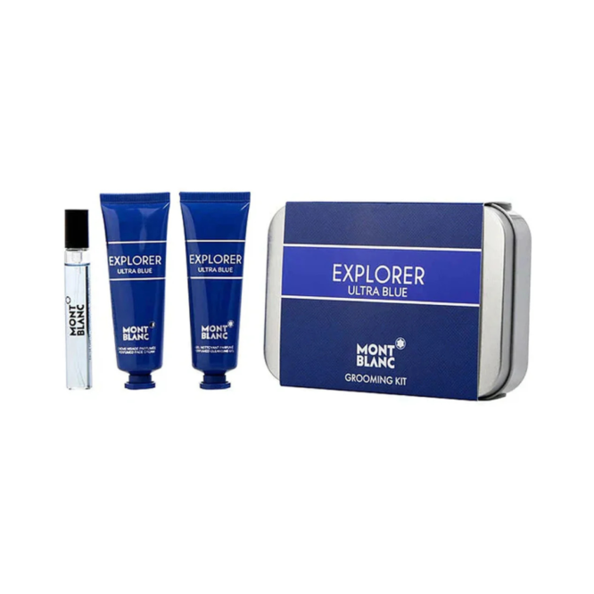 Mont Blanc Explorer Ultra Blue Grooming Gift Set featuring fragrance