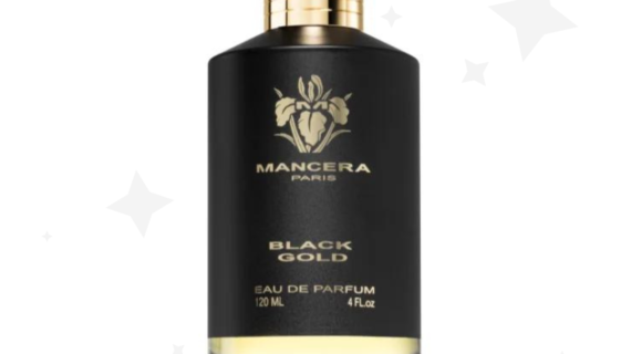 Mancera Black Gold Eau de Parfum 120ml spray bottle showcasing luxurious fragrance combination of floral