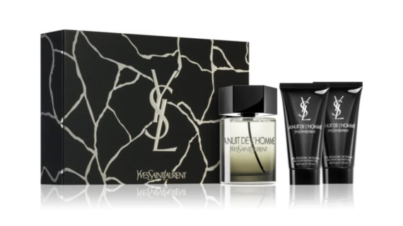 Yves Saint Laurent La Nuit de L'Homme Gift Set featuring 100ml EDT and two 50ml shower gels