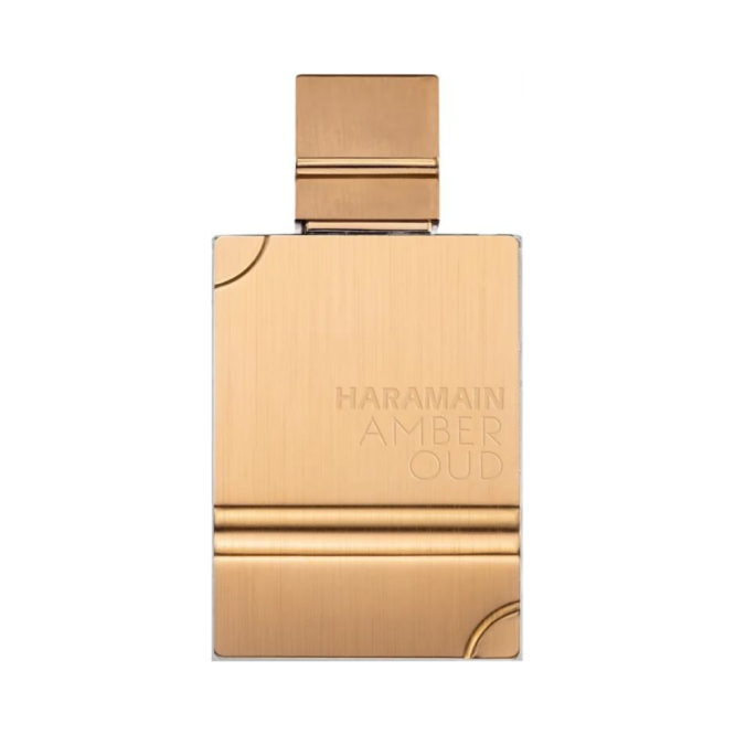 Al Haramain Amber Oud Eau De Parfum 60ml bottle showcasing luxurious fragrance with rich amber and oud notes