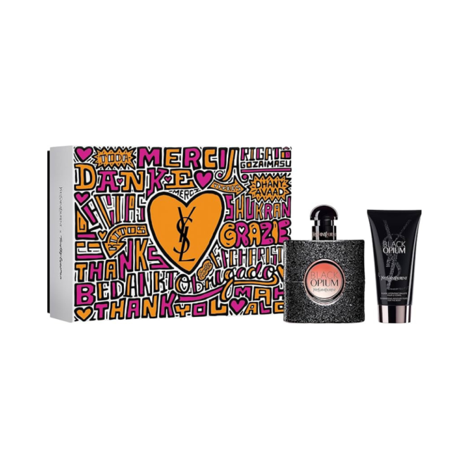 Yves Saint Laurent Black Opium Gift Set featuring 50ml EDP and 50ml body lotion