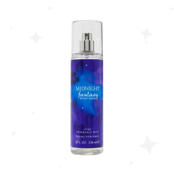 Britney Spears Midnight Fantasy Fragrance Mist 236ml - Enchanting floral and fruity notes in a captivating blue bottle for a magical scent experience.