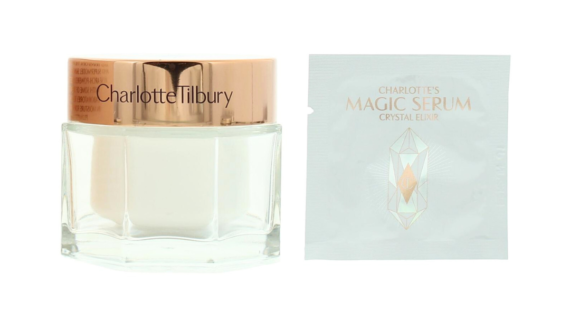 Charlotte Tilbury Magic Cream 50ml and 1ml Magic Serum Crystal Elixir for radiant