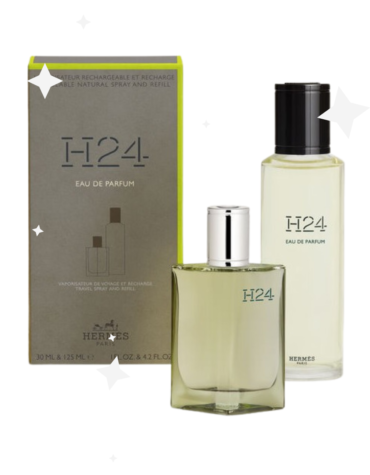 Hermès H24 Eau de Parfum Gift Set featuring a 30ml EDP spray and a 125ml refill