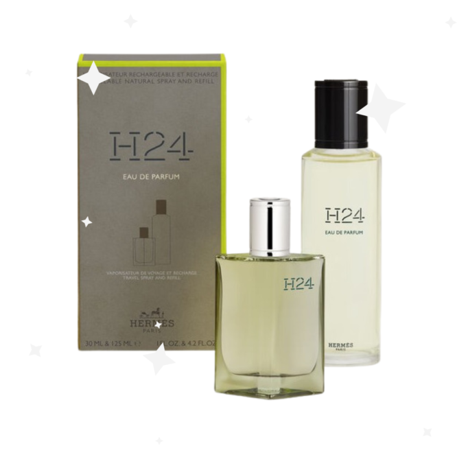 Hermès H24 Eau de Parfum Gift Set featuring a 30ml EDP spray and a 125ml refill