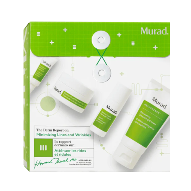 Murad The Derm Report Minimising Lines and Wrinkles Set - Anti-aging skincare featuring serum and moisturizer for smoother