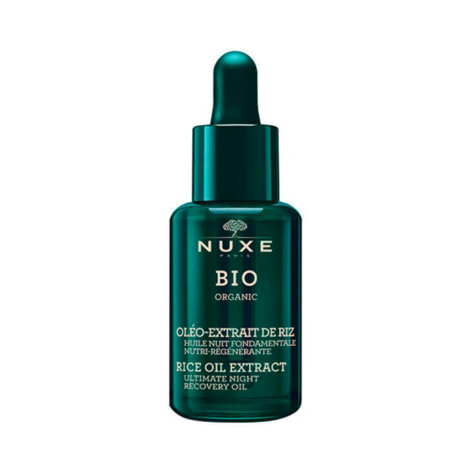 Nuxe Bio Organic Rice Oil Extract Ultimate Night Recovery Oil 30ml - Nourishing facial oil for rejuvenating skin overnight