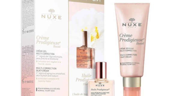 Gift set featuring Nuxe Crème Prodigieuse Boost Silky Cream and Micellar Water