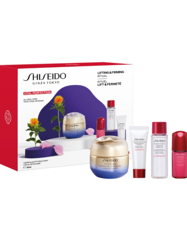 Shiseido Vital Perfection Gift Set featuring skincare essentials for a youthful glow