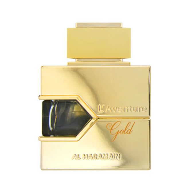 Al Haramain L'Aventure Gold Eau de Parfum 100ml Spray - luxurious fragrance with notes of citrus and amber for an adventurous scent experience.