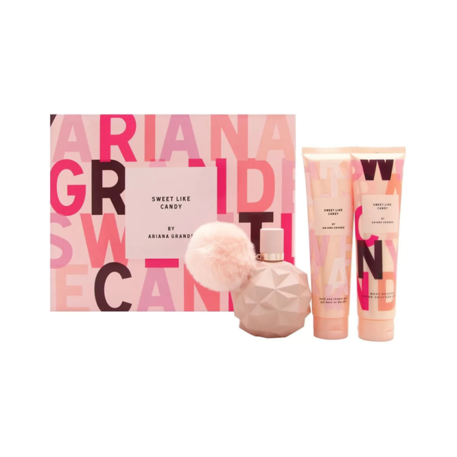 Indulge in the Ariana Grande Sweet Like Candy Gift Set featuring a 100ml EDP