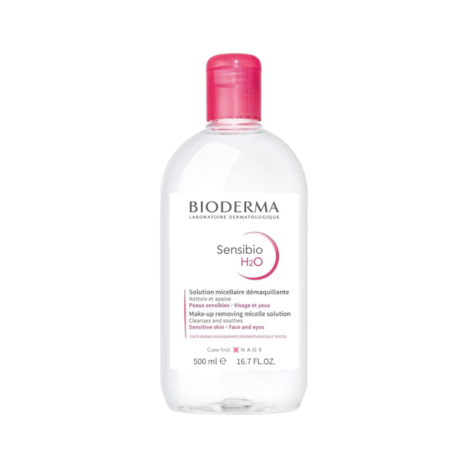 Experience gentle cleansing with Bioderma Sensibio H2O Micellar Water 500ml