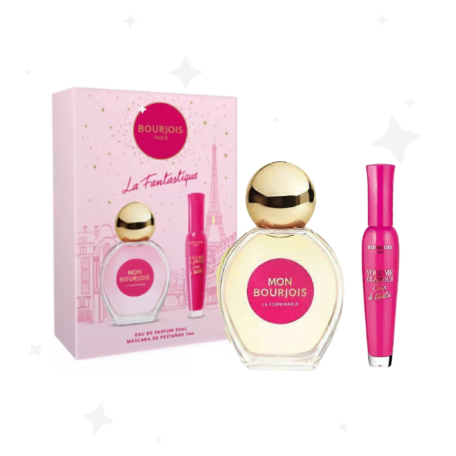 Discover the Bourjois La Fantastique Gift Set featuring a luxurious 50ml EDP and a 7ml mascara for stunning eyes and captivating fragrance.