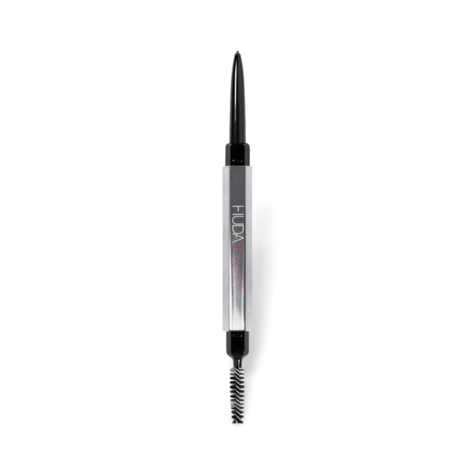 Huda Beauty #BOMBBROWS Microshade Brow Pencil in Soft Black for precise