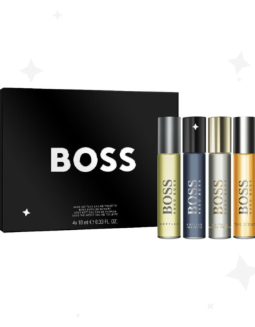 Luxury Hugo Boss Bottled Gift Set featuring 4 x 10ml vials of classic fragrances