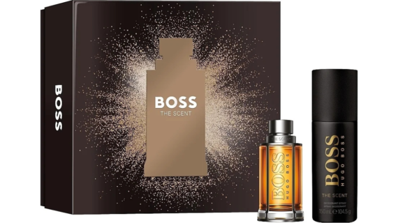 Elegant Hugo Boss Boss The Scent Gift Set featuring 50ml EDT and 150ml deodorant spray