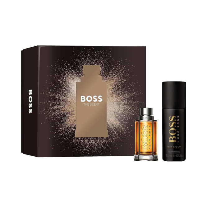 Elegant Hugo Boss Boss The Scent Gift Set featuring 50ml EDT and 150ml deodorant spray