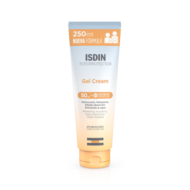 ISDIN Fotoprotector Gel Cream SPF50+ 250ml - Powerful sun protection gel for face and body