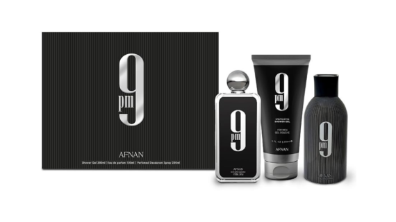 Afnan Perfumes 9PM Gift Set for Men includes 100ml EDP