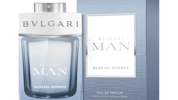 Elegant Bvlgari Man Glacial Essence Eau de Parfum 100ml spray showcasing a refreshing fragrance for men