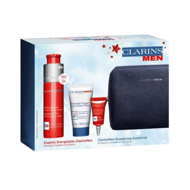 Clarins Men Energising Gift Set features revitalizing skincare products