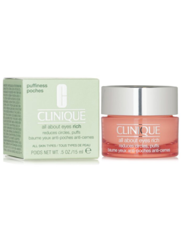 Clinique All About Eyes Rich Eye Cream 15ml - Hydrating formula reduces puffiness and dark circles