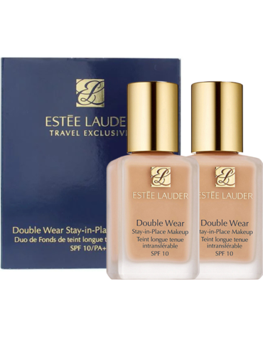 Estée Lauder Double Wear Stay in Place Foundation Duo 2 x 30ml in 1W2 Sand offers flawless coverage