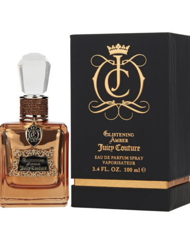 Juicy Couture Glistening Amber Eau de Parfum 100ml Spray featuring a luxurious amber scent