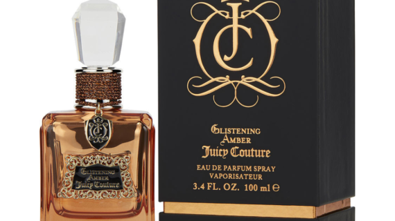 Juicy Couture Glistening Amber Eau de Parfum 100ml Spray featuring a luxurious amber scent