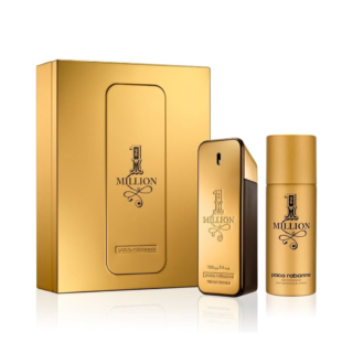 Paco Rabanne 1 Million Gift Set featuring 100ml EDT and 150ml Deo Spray