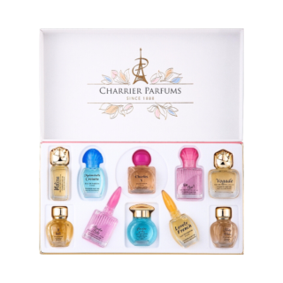 Charrier Parfums Collection Precieuse Gift Set featuring 10 luxurious fragrances in an elegant box