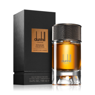 Dunhill Moroccan Amber Eau de Parfum 100ml Spray bottle showcasing rich amber notes