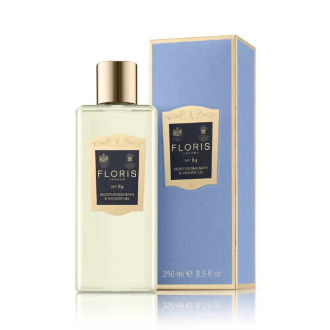 Floris No.89 Moisturising Bath & Shower Gel 250ml - Luxurious gel enriched with skin-nourishing ingredients for a refreshing and hydrating shower experience.