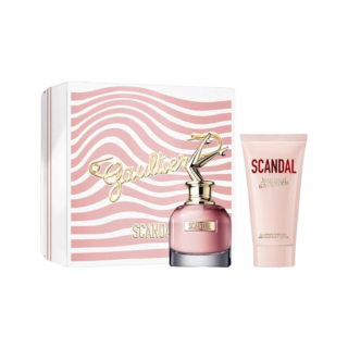 Jean Paul Gaultier Scandal Gift Set featuring a 50ml EDP and 75ml Body Lotion for a luxurious fragrance experience